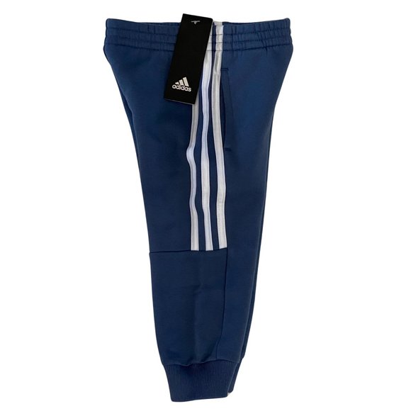 2T Toddler Sweatpants - Adidas 3 Stripes Toddler Fleece Lined Leggings - Dk Gray - Picture 6 of 7